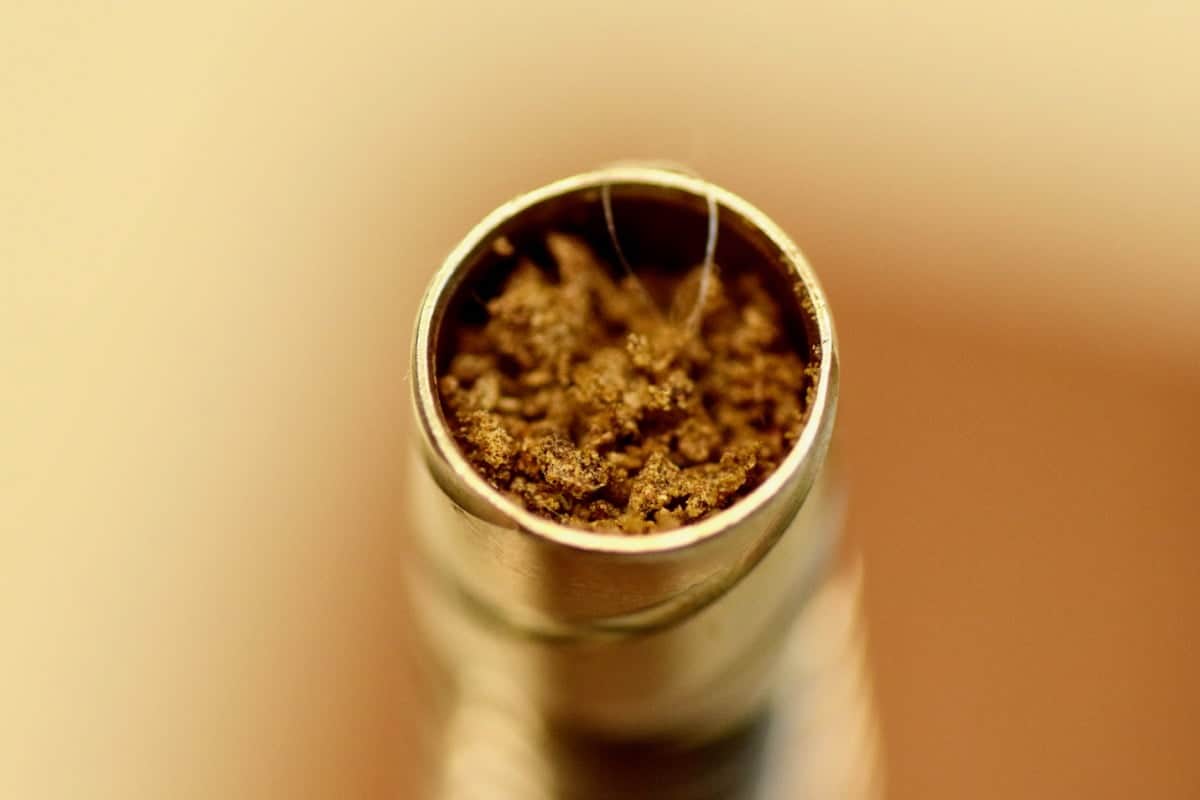crumbled hash in the vaporizer